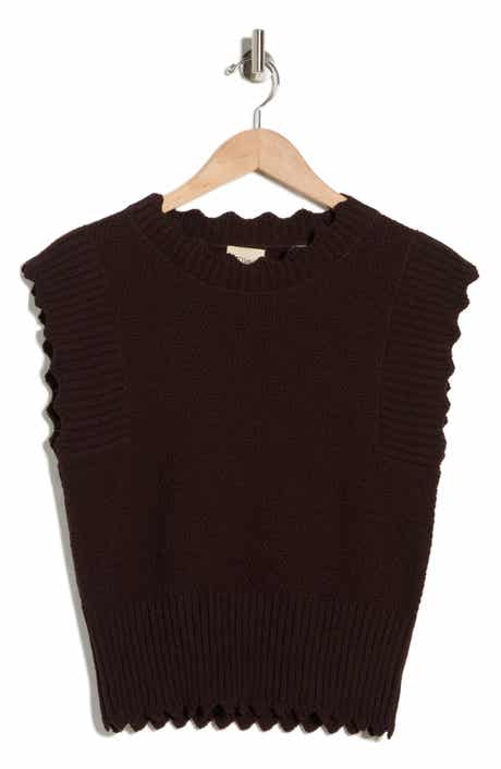 ELIE ELIE TAHARI Scalloped Sleeveless Sweater
