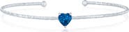 SIMONA Birthstone Cubic Zirconia Heart Open Cuff Bracelet