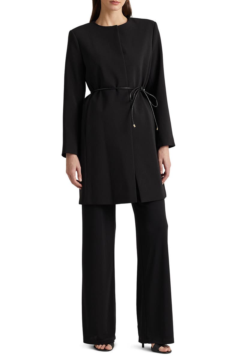 Lauren Ralph Lauren Belted Crepe Jacket, Main, color, 