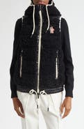 Moncler Grenoble Faux Shearling Hooded Down Vest