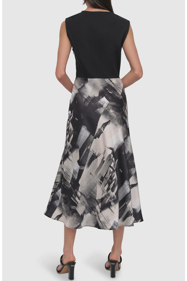 Mixed Media Dress, Alternate, color, BLACK SKYLINE