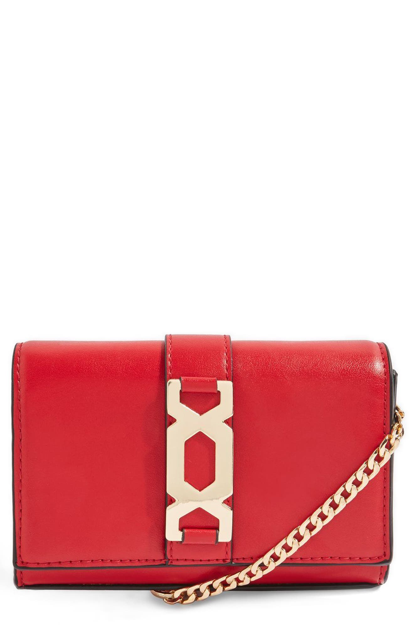 Rome Hex Hardware Crossbody Bag, Main, color, RED