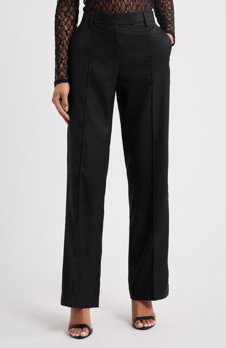Topshop Slim Fit Suit Pants, Main, color, Black
