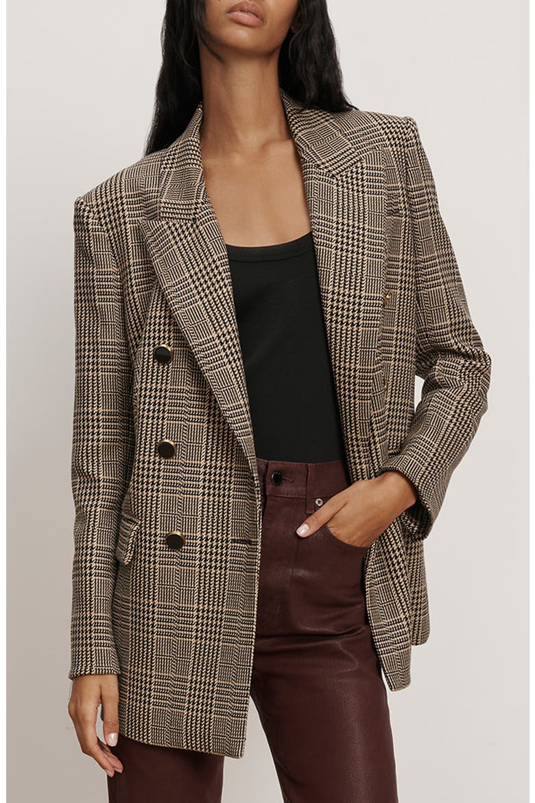 Rhys Houndstooth Check Dickey Jacket, Alternate, color, BLACK MULTI