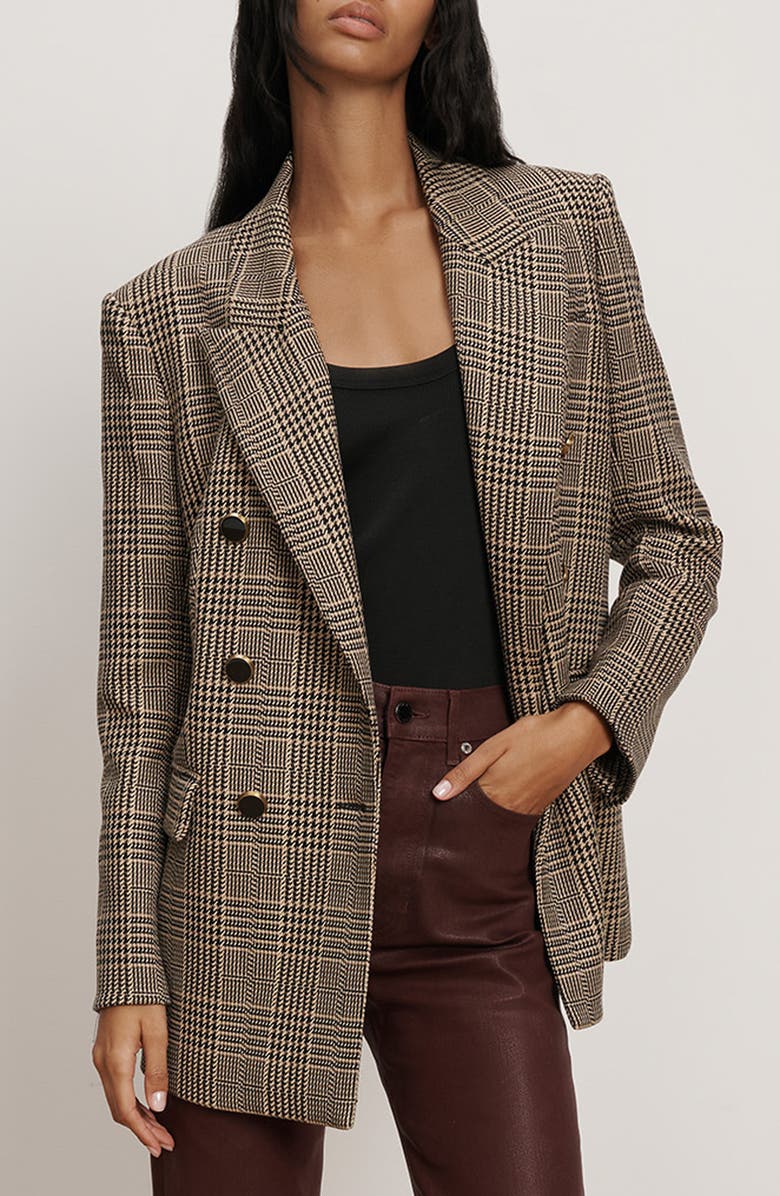 Veronica Beard Rhys Houndstooth Check Dickey Jacket, Alternate, color, Black Multi