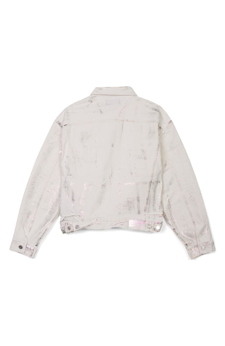 PURPLE BRAND White X-Ray Iridescent Bomber Jacket, Alternate, color, Wave Foil