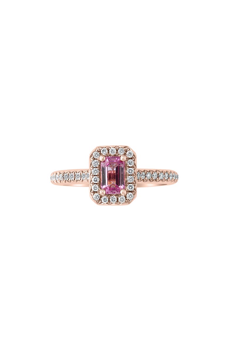EFFY 14K Rose Gold Pink Sapphire & Diamond Halo Ring - 0.28ct., Alternate, color,