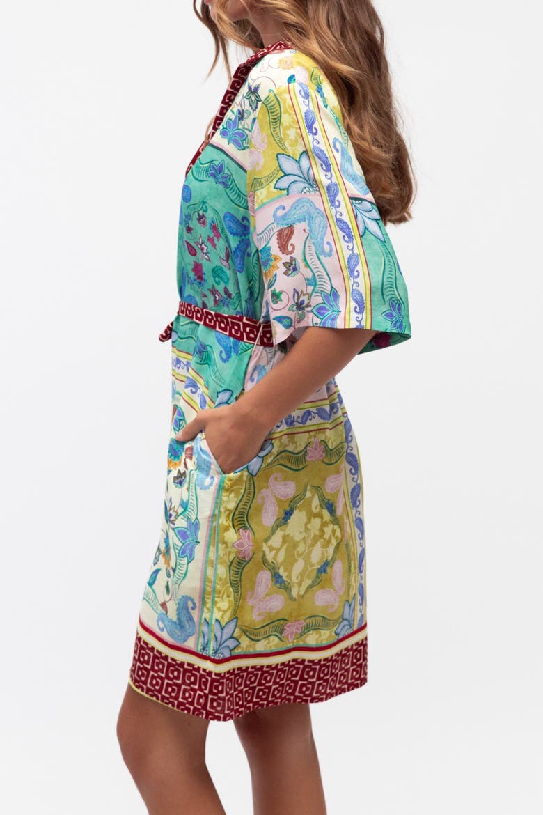 Garden Mosaic Short Dress, Alternate, color, Blue