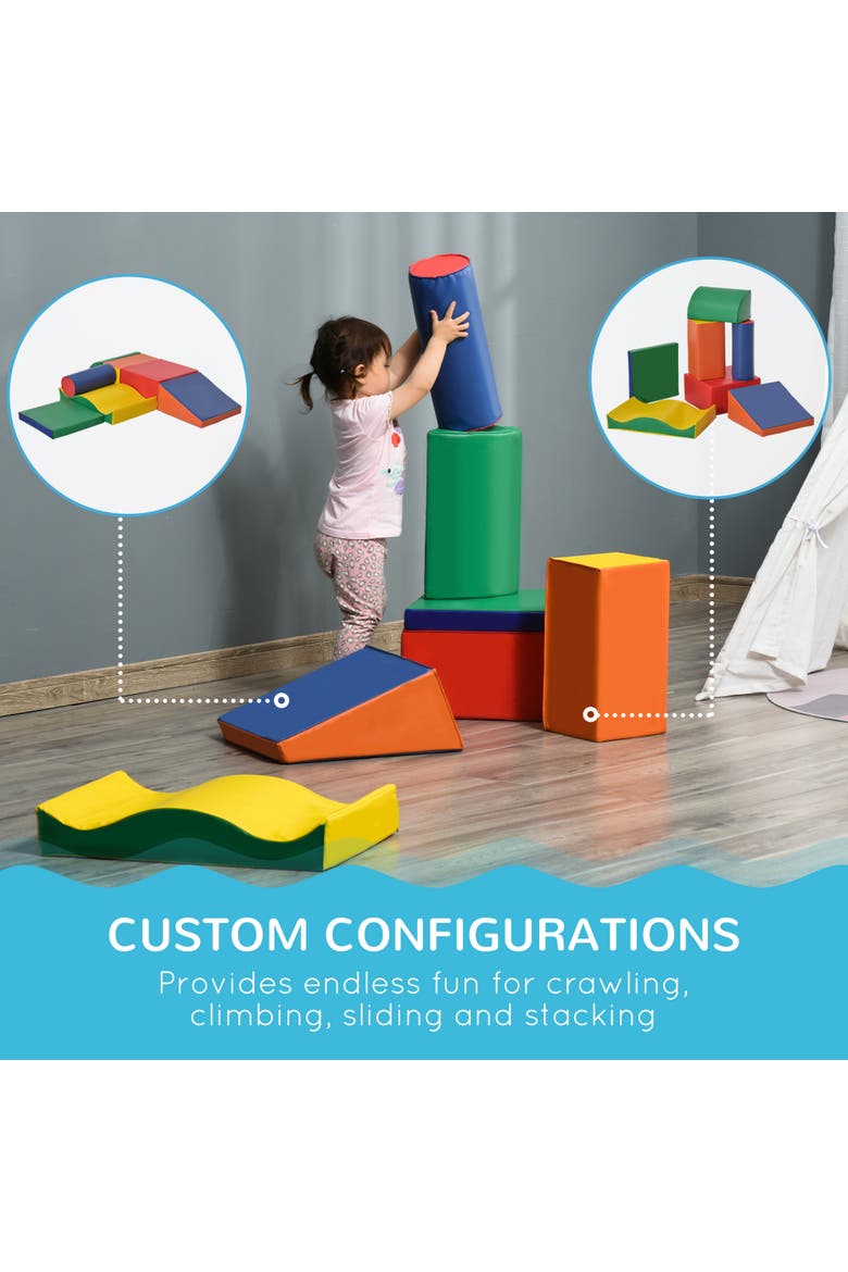 7 Piece Climb and Crawl Activity Play Set, Soft Secure Foam Playset, Alternate, color, multi-colored