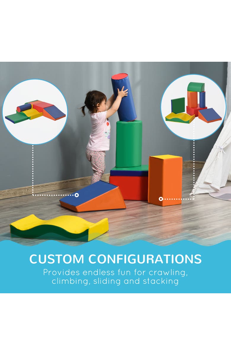 Soozier 7 Piece Climb and Crawl Activity Play Set, Soft Secure Foam Playset, Alternate, color, Multi-Colored