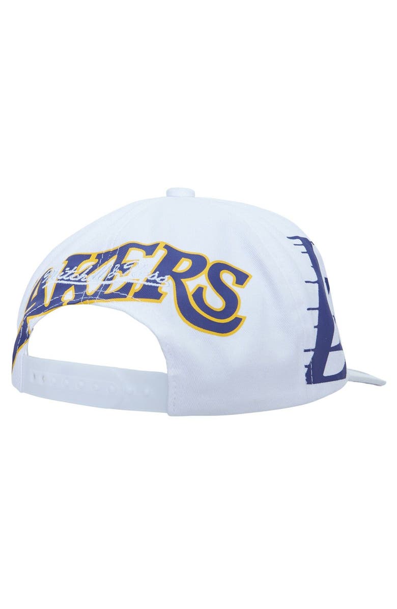 Mitchell & Ness Men's Mitchell & Ness  White Los Angeles Lakers Hardwood Classics In Your Face Deadstock Snapback Hat, Alternate, color, 