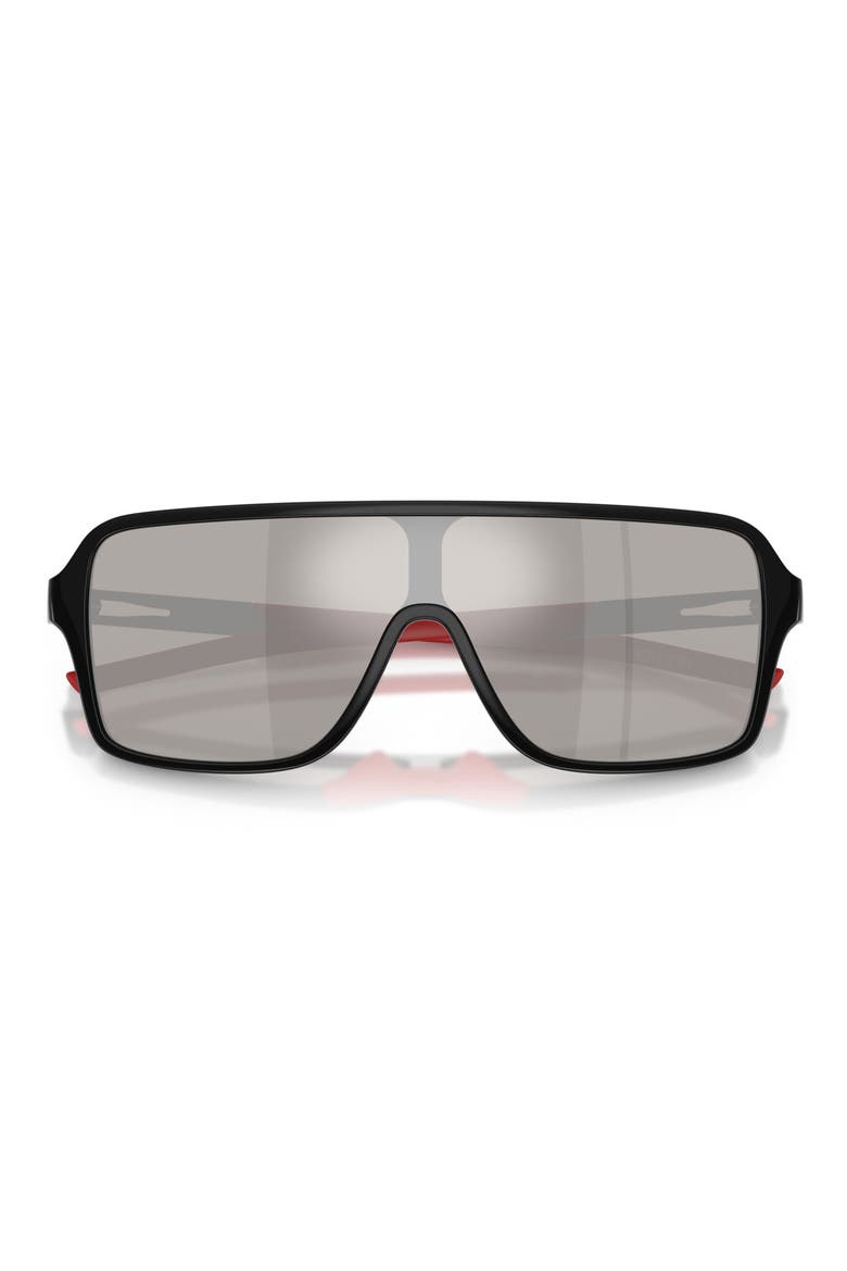 132mm Rectangular Sunglasses, Alternate, color, BLACK SHINY / LIGHT GREY
