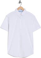 DENIM AND FLOWER Dot Print Short Sleeve Button-Down Shirt