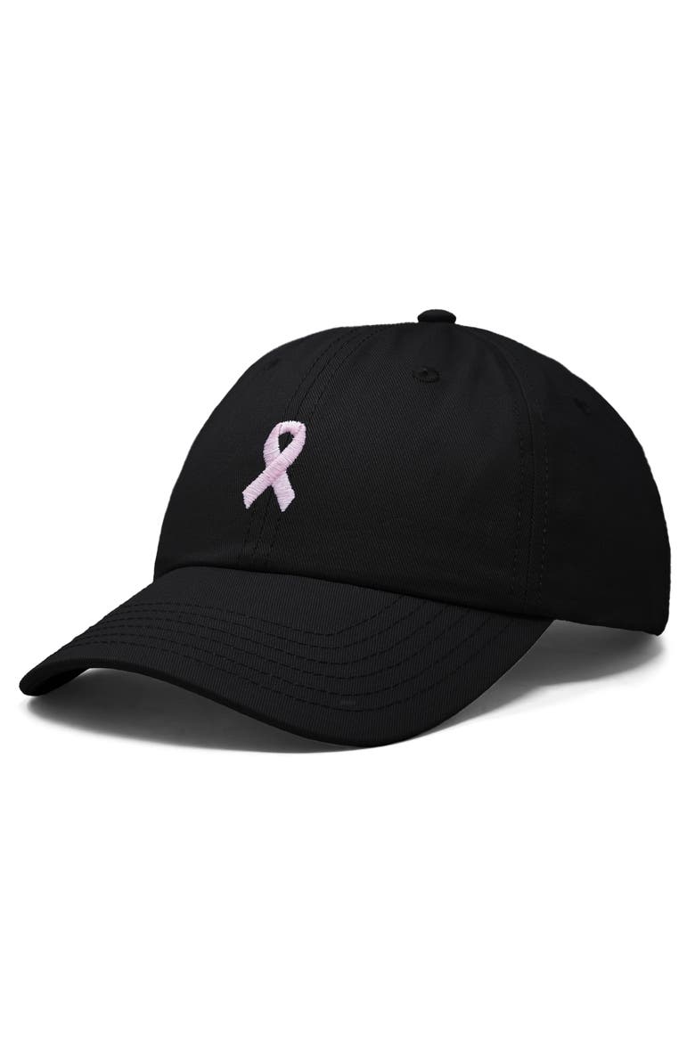 Pink Ribbon Dad Cap, Alternate, color, Black