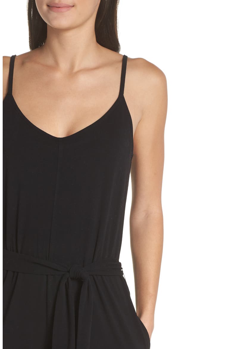 Lounge Jumpsuit (Nordstrom Exclusive), Alternate, color, BLACK