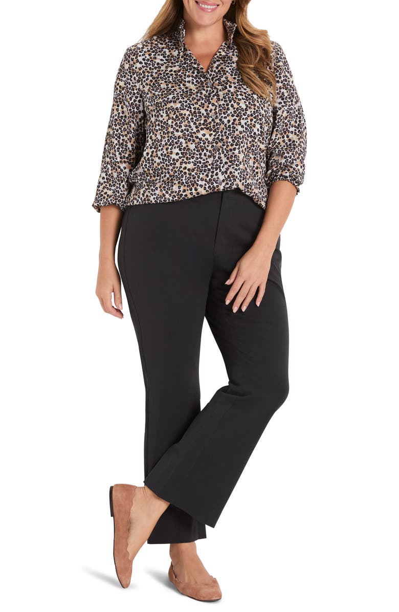 NIC+ZOE Little Leopard Long Sleeve Top, Alternate, color, Neutral Multi