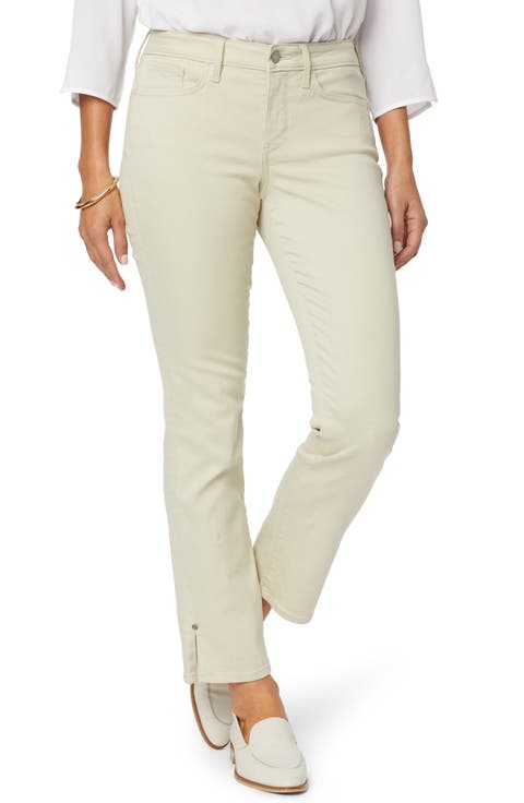 Sheri Rivet Side Slit Slim Ankle Jeans