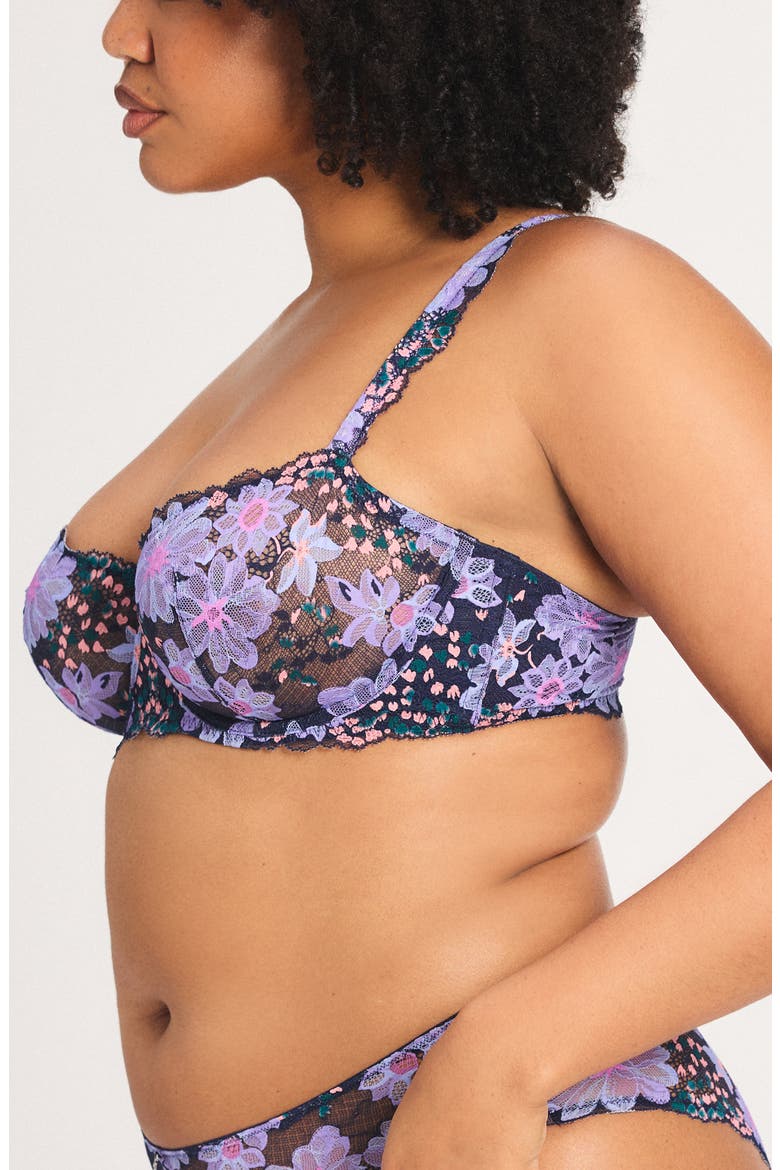 Fleur Fantasy Unlined Balconette Bra, Alternate, color, DARK AND STORMY BLUE