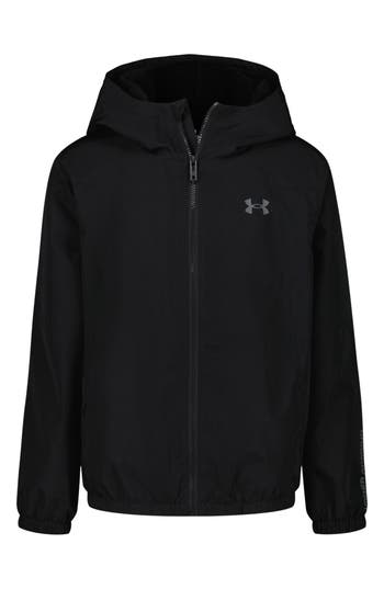 Under Armour Kids' Manataug Windbreaker Jacket In Black