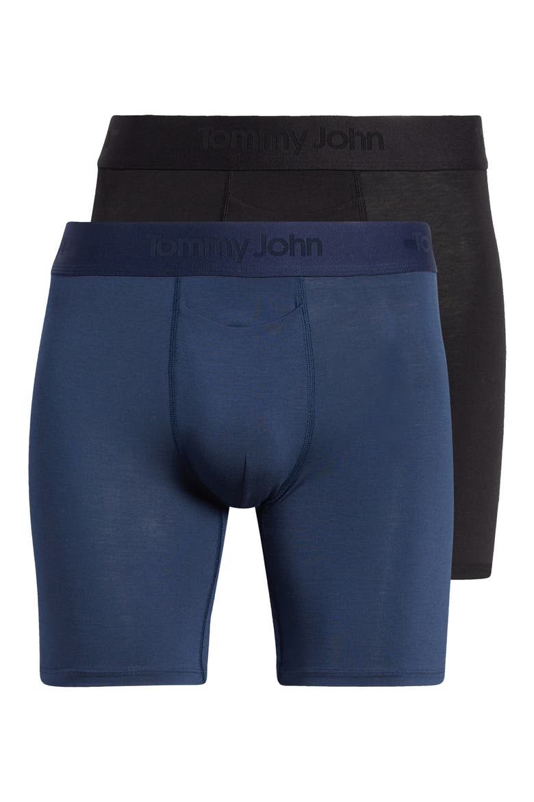 2-Pack Second Skin 6-Inch Boxer Briefs, Main, color, BLACK/ DRESS BLUES