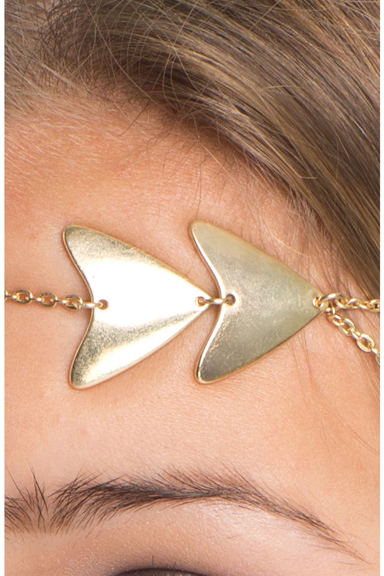 'Arrow Chain' Head Wrap, Alternate, color, GOLD