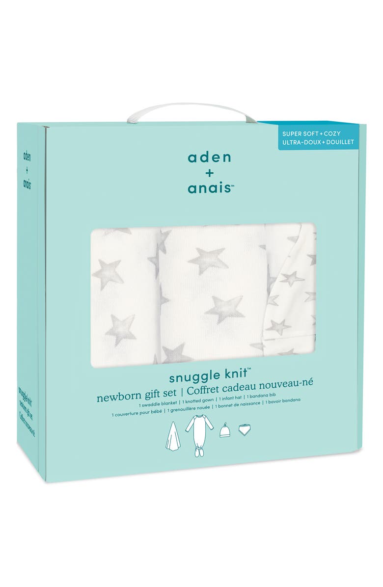 aden + anais Snuggle Knit Newborn Gift Set, Alternate, color, Grey Star
