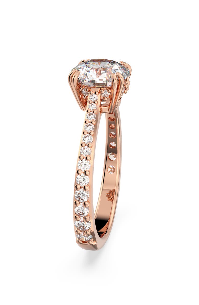 Swarovski Stilla Crystal Cocktail Ring, Alternate, color, Crystal/ Rose Gold