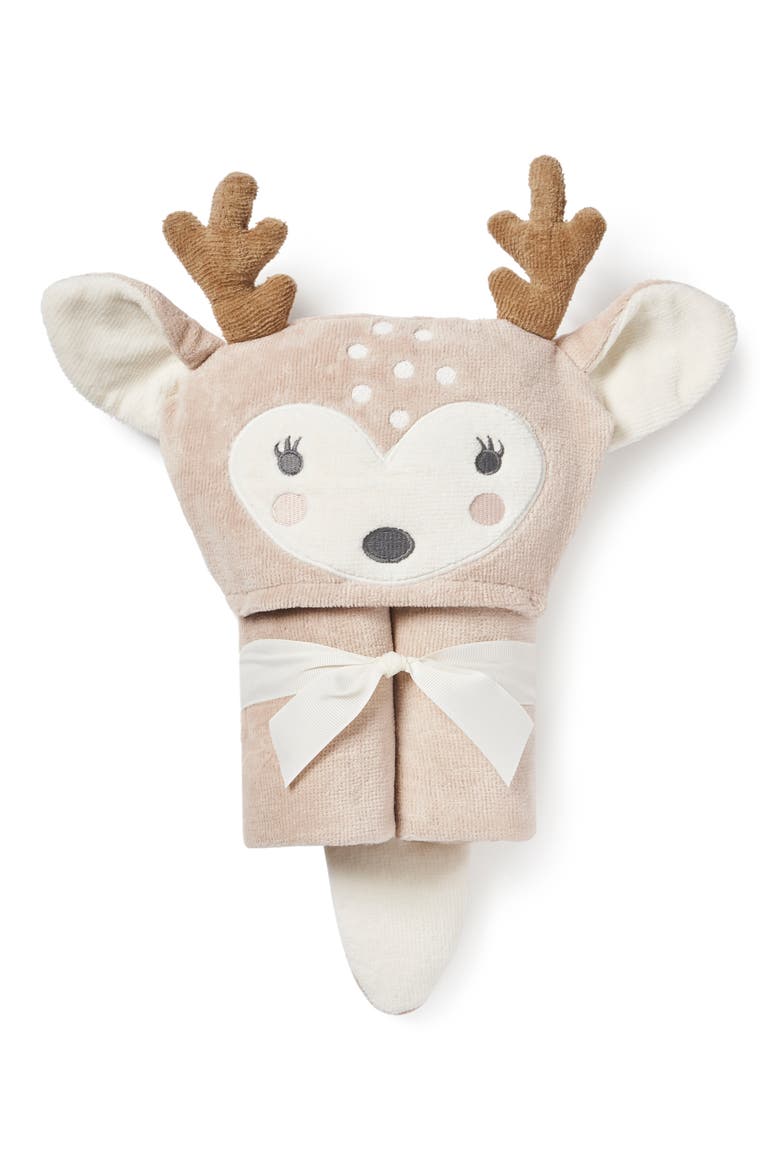 Terry Velour Hooded Fawn Towel, Alternate, color, TAUPE