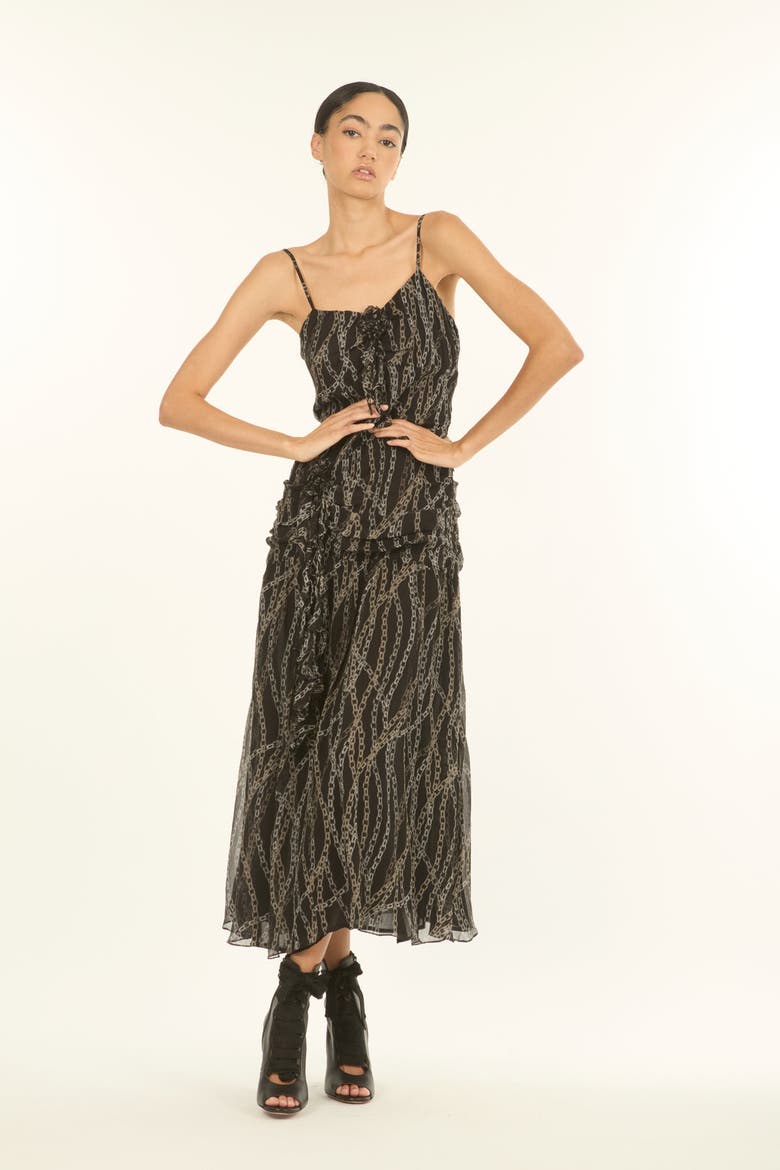 Mira Maxi Dress, Alternate, color, Black Chain