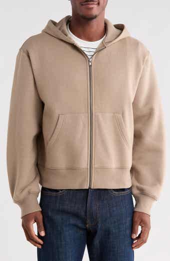 Cropped Fleece Zip Hoodie