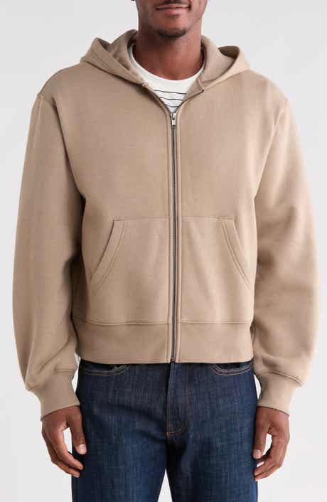 Cropped Fleece Zip Hoodie