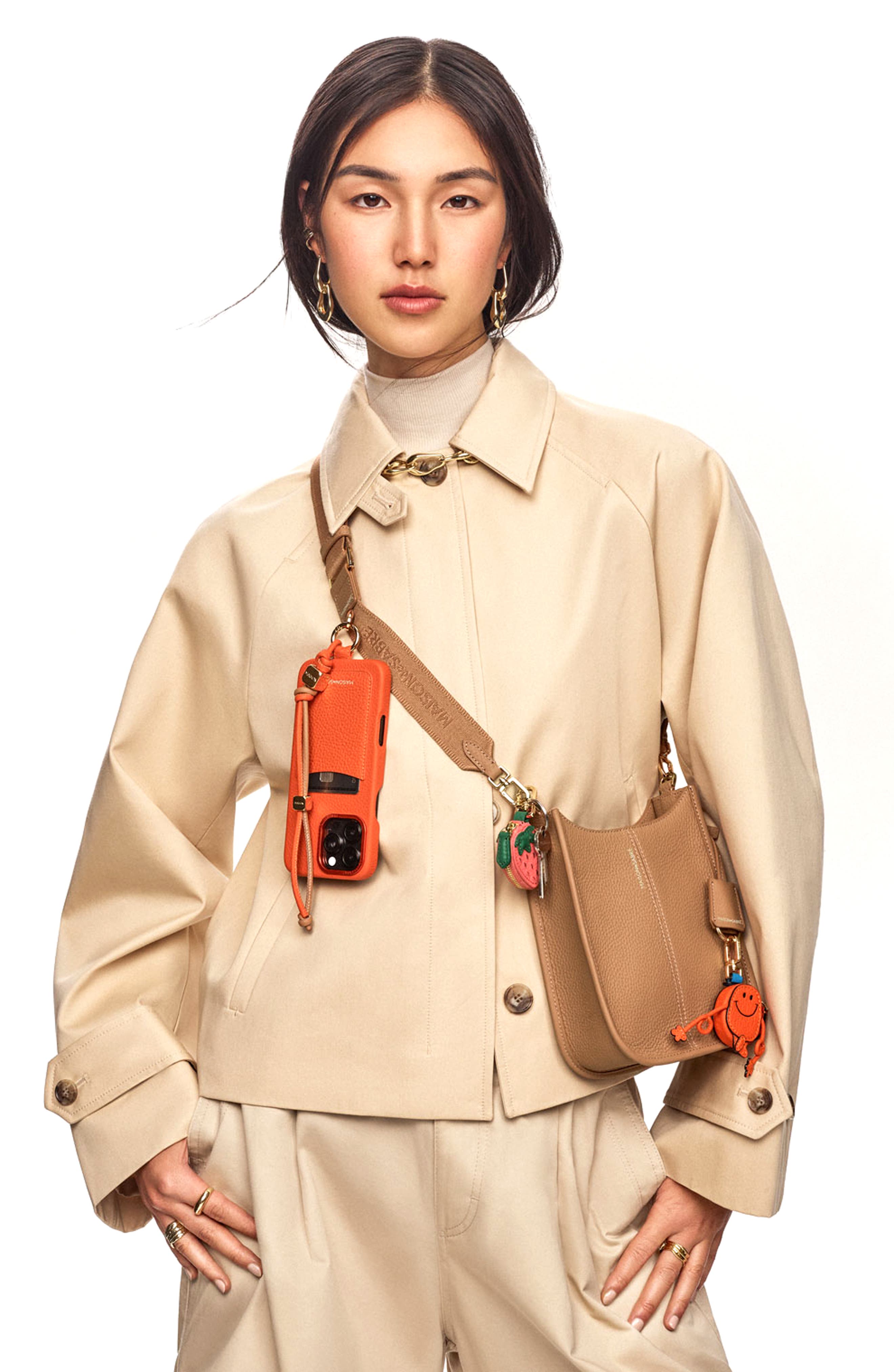 Leather Mini Saddle Bag, Alternate, color, Sandstone Brown