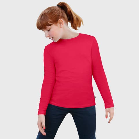 Baby Girls Long Sleeve Soft 100% Cotton Jersey T-Shirt
