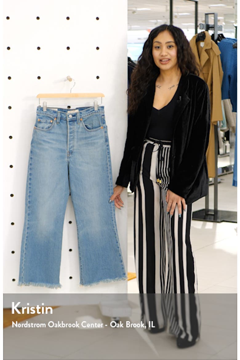Levi's® Ribcage Super High Waist Frayed Crop Flare Jeans video