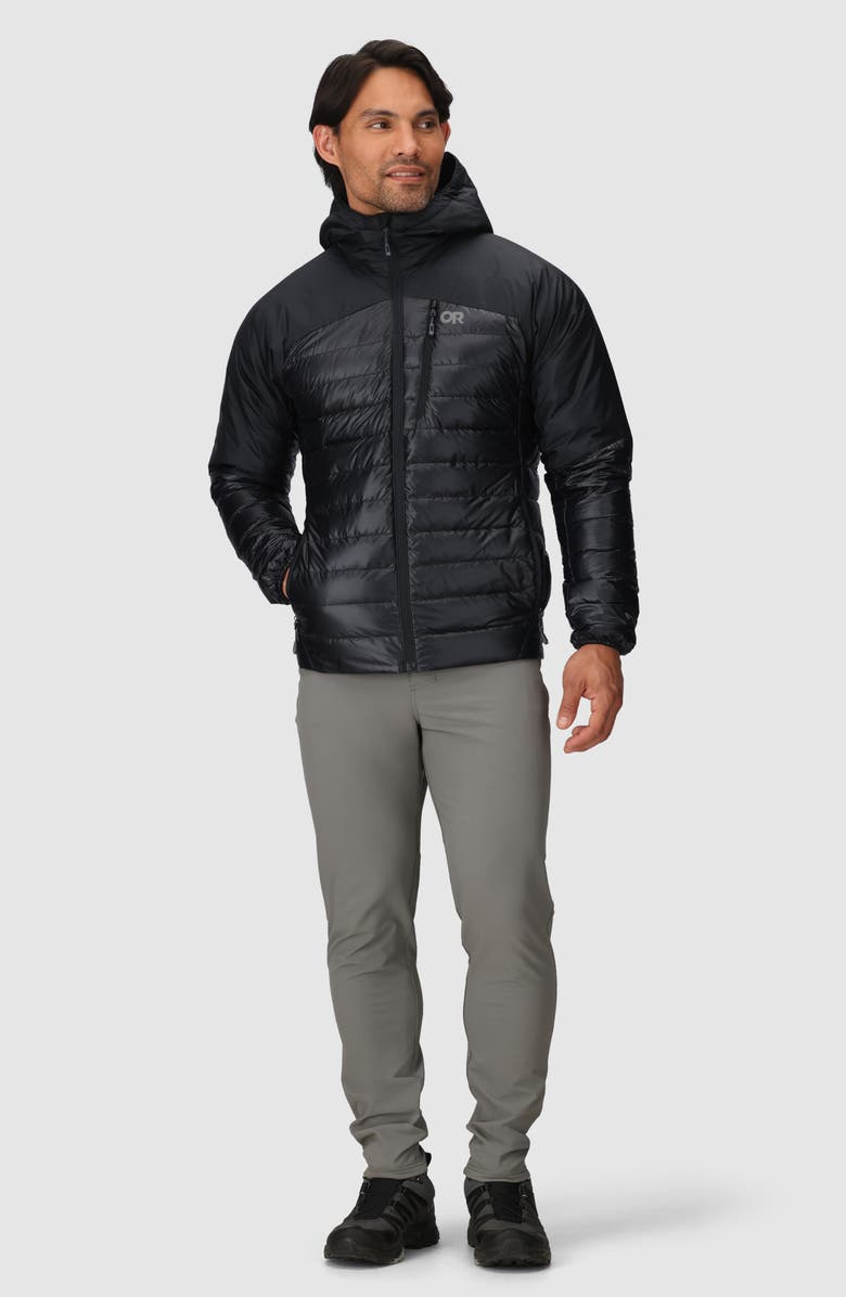 Outdoor Research Helium Water Resistant Hooded 800 Fill Down Jacket, Alternate, color, Solid Black