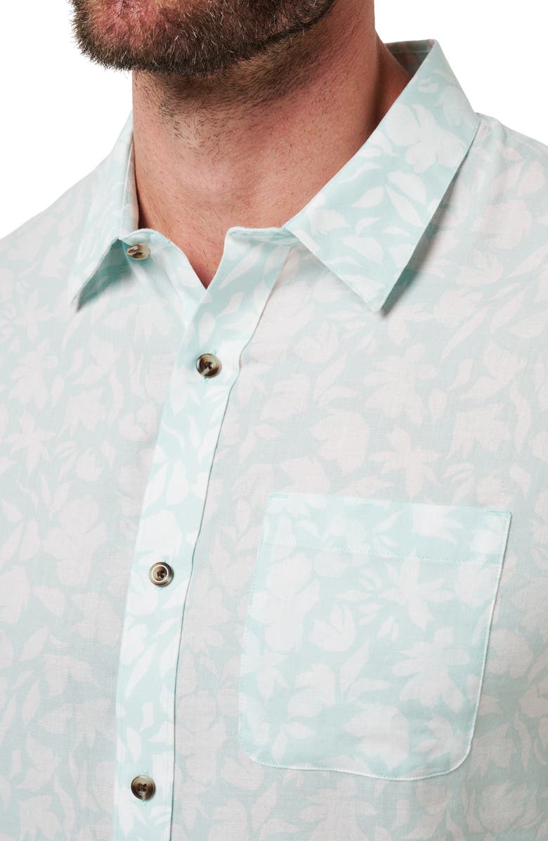 TravisMathew Double Room Short Sleeve Button-Up Shirt, Alternate, color, Eggshell Blue