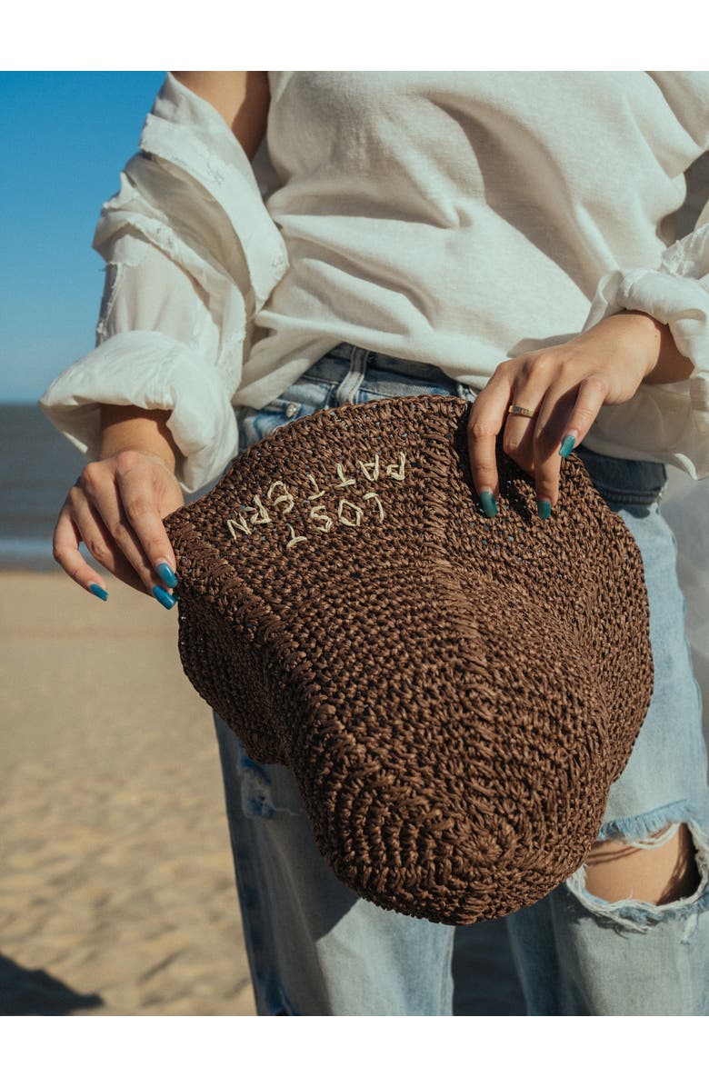 Lost Pattern "Wanderlight" Packable Straw Hat, Alternate, color, Coffee