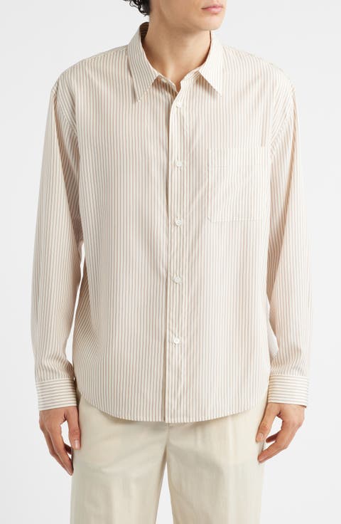 Stripe Relaxed Fit Button-Up Shirt