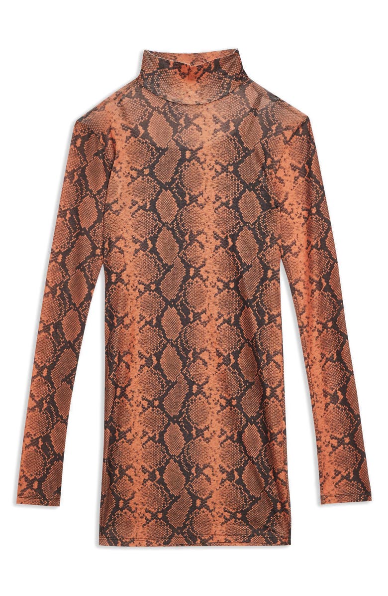 Topshop Snake Print Minidress, Alternate, color, 