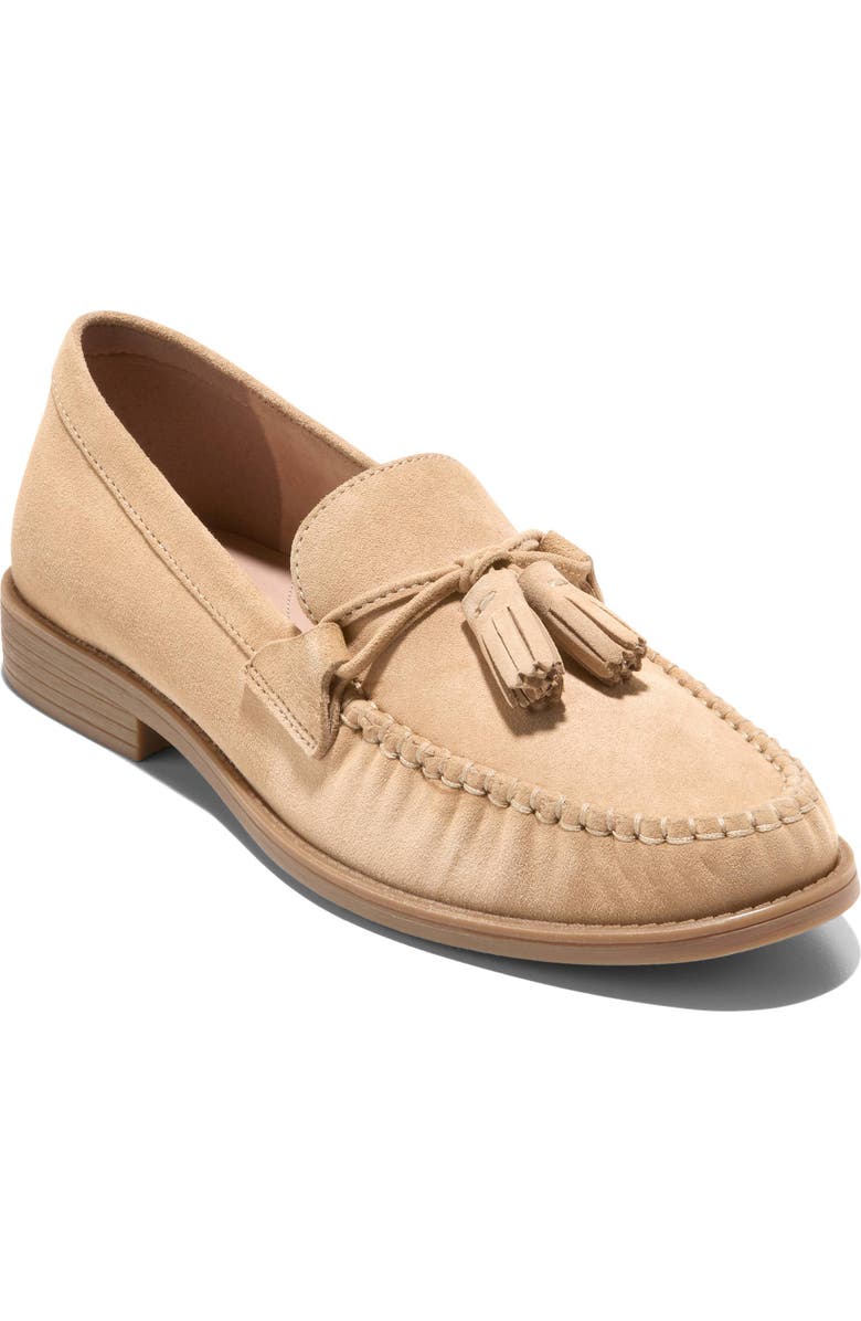 Cole Haan Stassi Tassel Loafer, Main, color, Buckwheat Suede