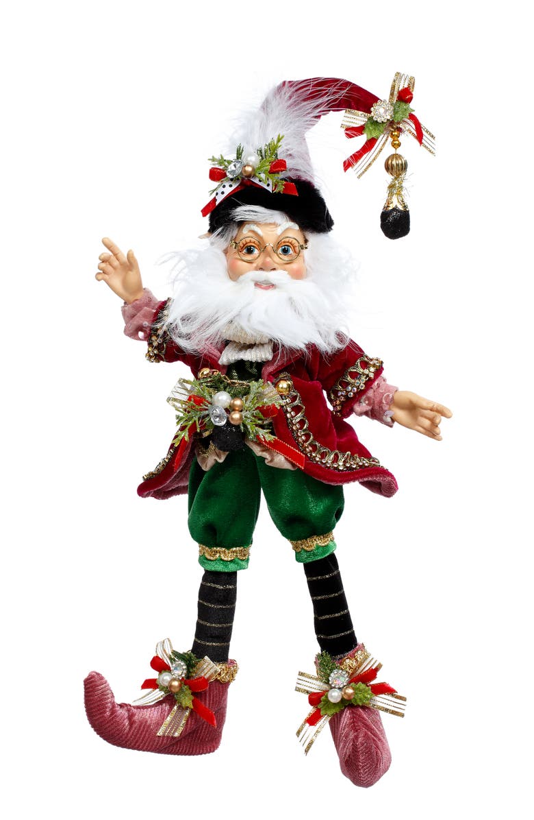 Mark Roberts North Pole Coal Stocking Elf, Small, Main, color, Burgundy