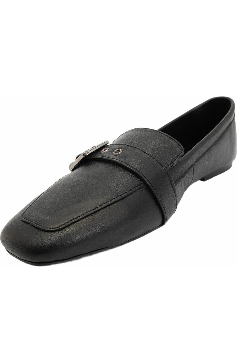 Forever & Always Shoes Noir Leather Flat Loafers, Alternate, color, Black Leather