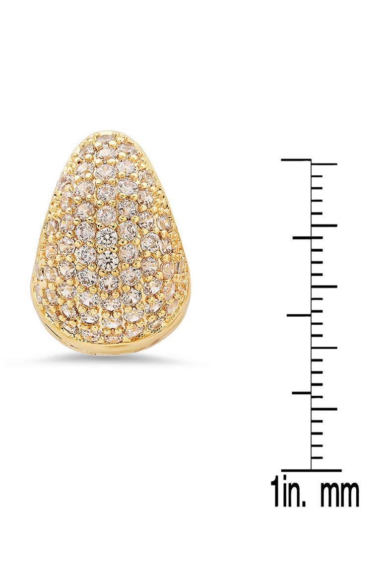 18K Gold Plated Simulated Diamond Huggie Hoop Earrings, Alternate, color, GOLD