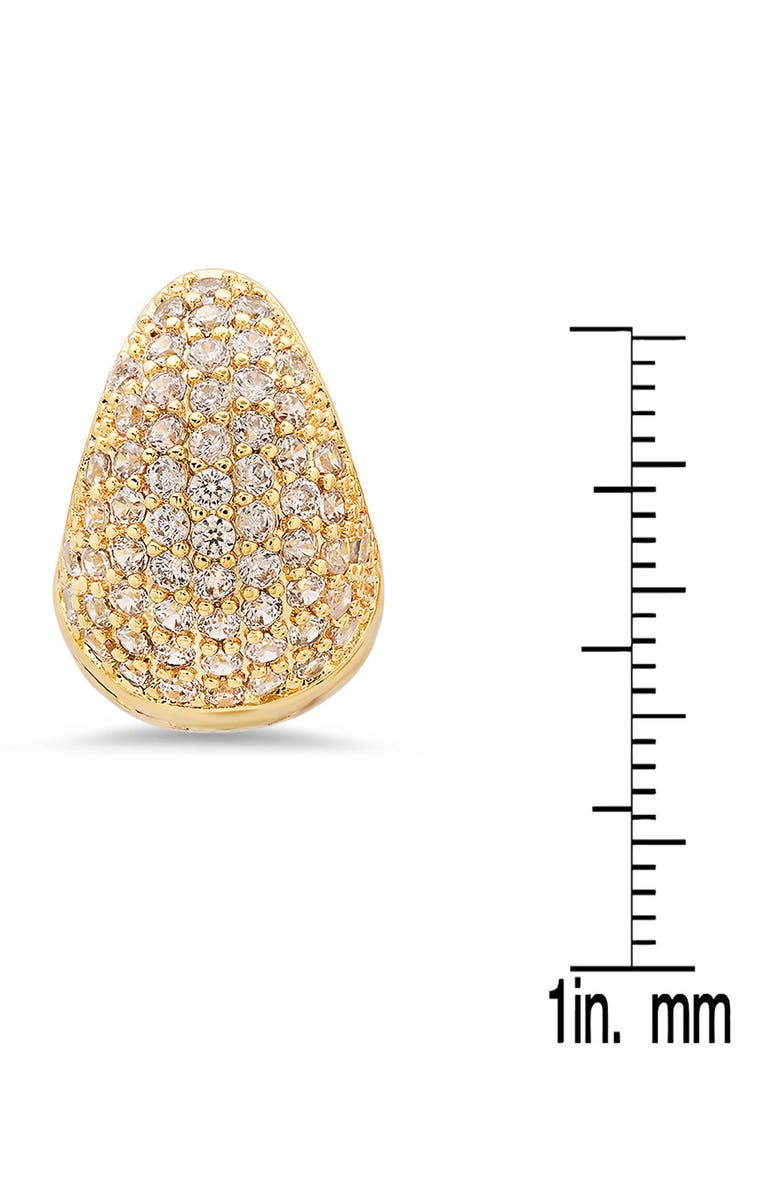 HMY JEWELRY 18K Gold Plated Simulated Diamond Huggie Hoop Earrings, Alternate, color,