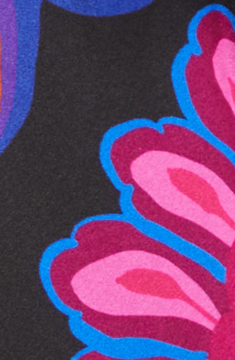 Ramy Brook Dolly Asymmetric Stretch Silk Minidress, Alternate, color, Black Multi Floral