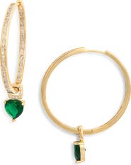 EYE CANDY LOS ANGELES Callie Cubic Zirconia Heart Drop Hoop Earrings