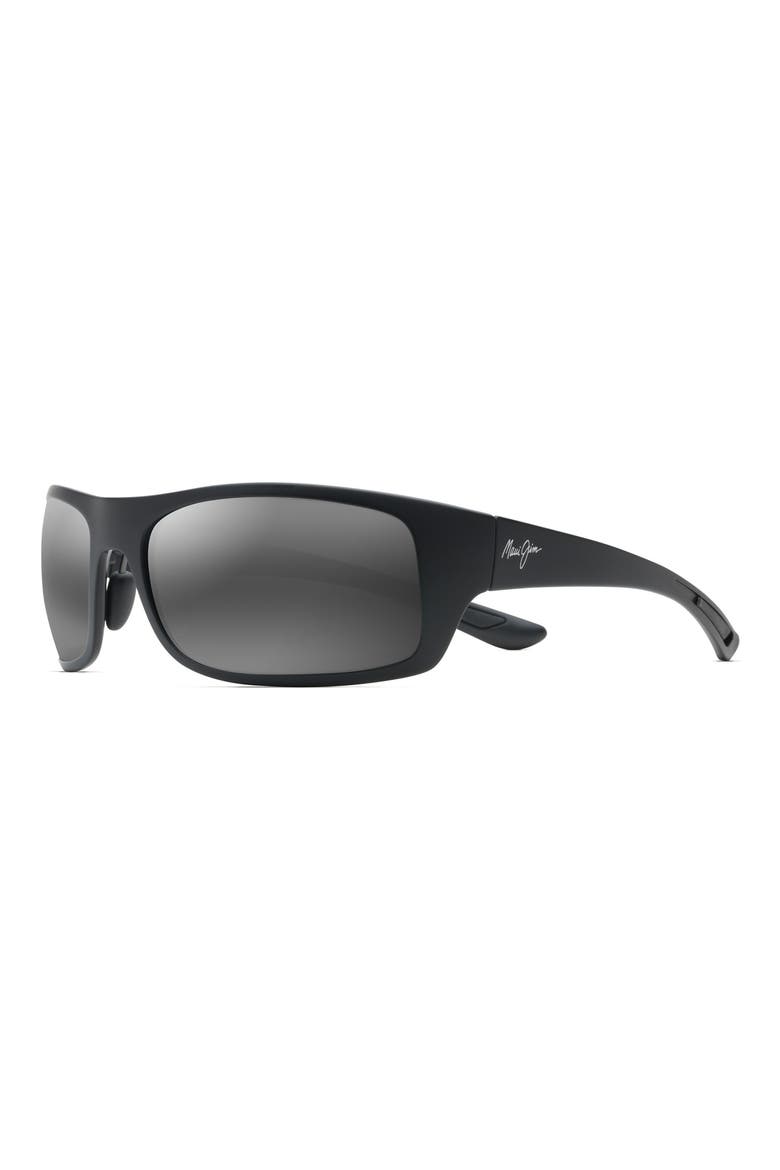 Big Wave 67mm Polarized Oversize Sunglasses, Alternate, color, MATTE BLACK
