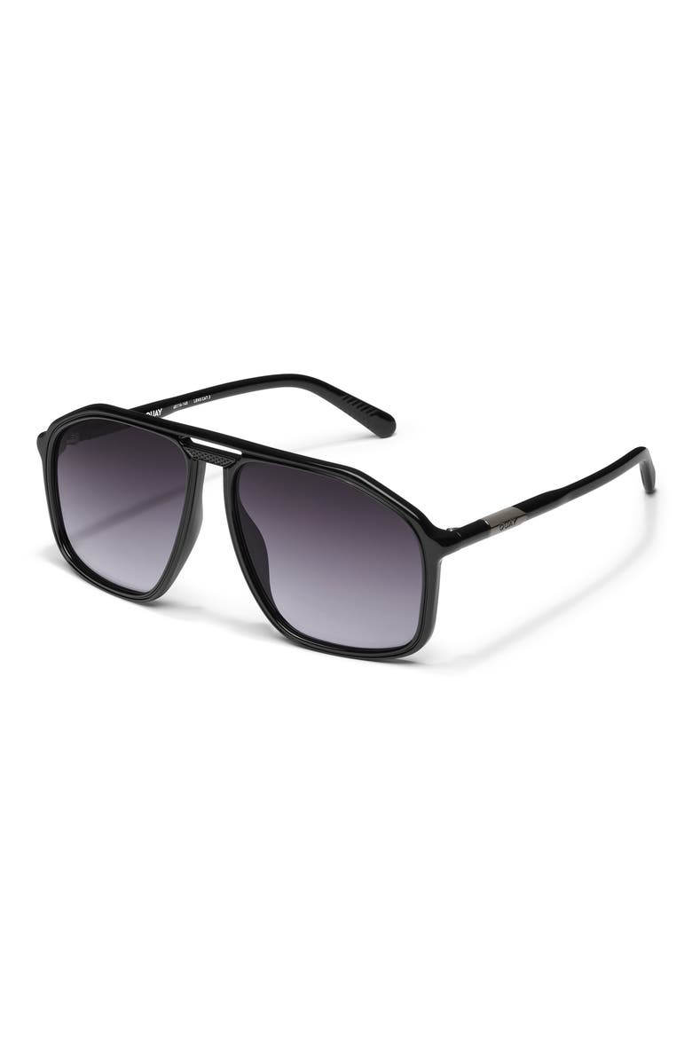 Studio Sesh 60mm Gradient Aviator Sunglasses, Alternate, color, BLACK/ SMOKE