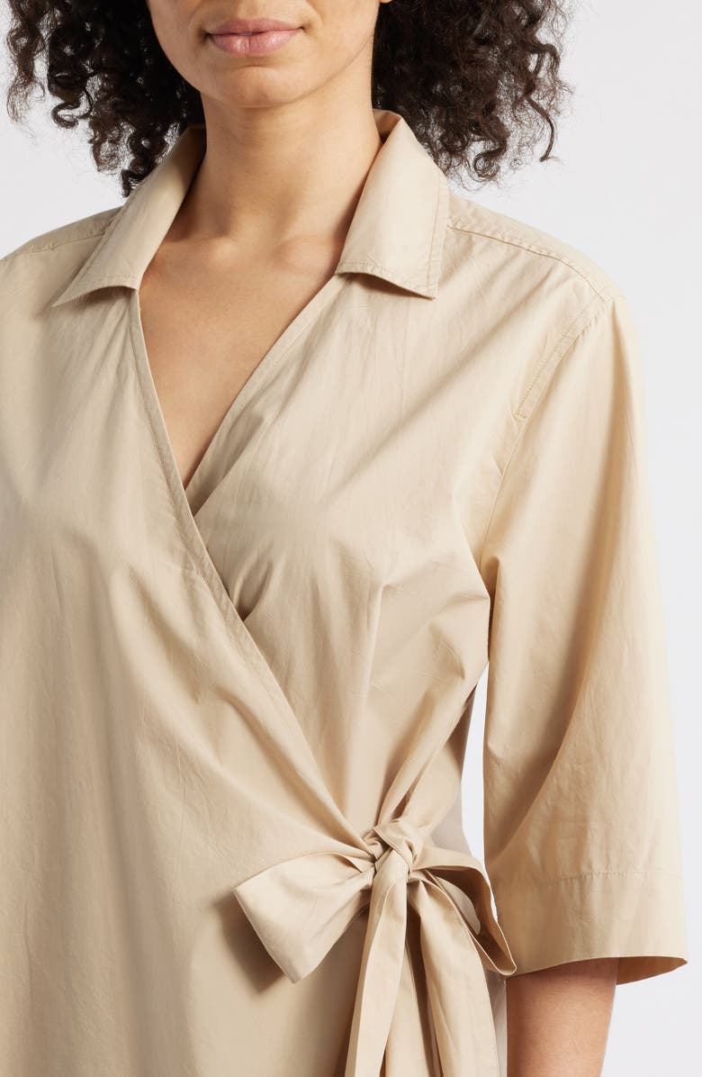 Masai Copenhagen Nanelle Wrap Asymmetric Poplin Dress, Alternate, color, 