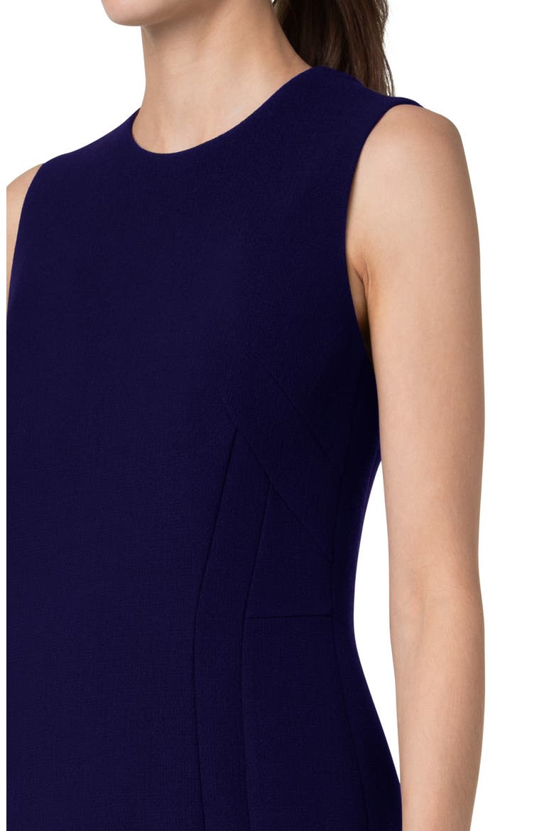 Sleeveless Double Face Wool Crepe Sheath Dress, Alternate, color, DARK PURPLE